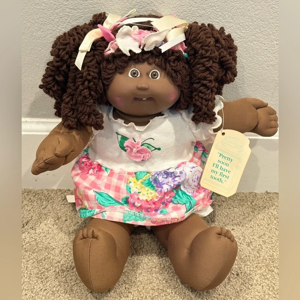 African American popcorn hair cabbage patch double pony 1986 OK factory HM #5